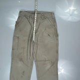 Carhartt Carpenter Trousers - 34W 34L Beige Cotton