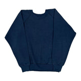 80S Blank Unbranded Sweatshirt - Large Blue Cotton Blend