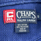 Chaps Ralph Lauren 1/4 Zip - Small Blue Cotton Blend