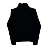 Embroidered Crest Ralph Lauren 1/4 Zip - Small Black Cotton