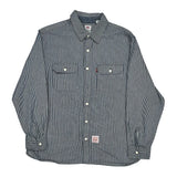 Levis Striped Shirt - Large Blue Cotton