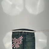 Levis Floral 501 Jeans - 34W US 10 Pink Cotton