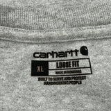 Carhartt Spellout Long Sleeve T-Shirt - XL Grey Cotton