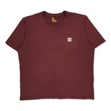 Carhartt T-Shirt - XL Burgundy Cotton