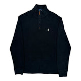 Polo By Ralph Lauren 1/4 Zip - Medium Black Cotton