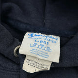 Reverse Weave Champion Hoodie - Large Navy Cotton Blend