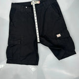 Levis Cargo Shorts - 34W 11L Black Cotton