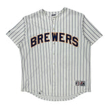 Brewers Majestic Striped Jersey - XL White Polyester