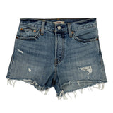 Levis Denim Shorts - 28W UK 8 Light Wash Denim