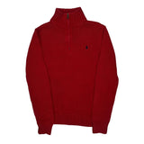 Polo By Ralph Lauren 1/4 Zip - Large Red Cotton