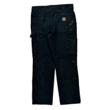 Carhartt Double Knee Carpenter Trousers - 32W 29L Black Cotton