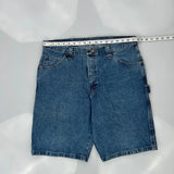 Wrangler Carpenter Shorts - 34W 10L Blue Cotton