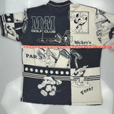 Mickey'S Clubhouse Disney Cartoon Polo Shirt - 2XL Black & White Cotton