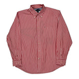 Tommy Hilfiger Striped Shirt - Large Red Cotton