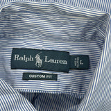 Ralph Lauren Striped Shirt - Large Blue Cotton