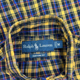 Ralph Lauren Checked Shirt - Medium Yellow Cotton