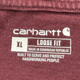 Carhartt Long Sleeve T-Shirt - XL Burgundy Cotton