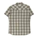 Quiksilver Checked Short Sleeve Shirt - Large Brown Cotton
