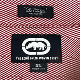 Ecko Unltd Striped Shirt - XL Red Cotton