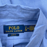 Polo By Ralph Lauren Slim Fit Shirt - Small Blue Cotton