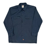 Dickies Shirt - Large Navy Cotton Blend