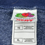 90S Blank Fruit Of The Loom Sweatshirt - XL Navy Cotton Blend