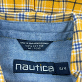 Age 4 Nautica Checked Short Sleeve Shirt - Small Yellow Cotton