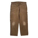 Dickies Double Knee Carpenter Pants - 36W 30L Brown Cotton
