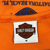 Daytona Bike Week 2002 Harley Davidson Graphic Vest - Medium Orange Cotton