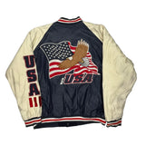 USA Steve & Barry Graphic Varsity Jacket - 2XL Navy Wool Blend