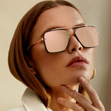 Bella -Tangle Free- Rose Gold Oversized Squared Aviators