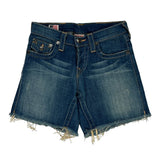True Religion Denim Shorts - 25W UK 6 Blue Denim