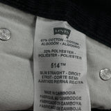 Levis Slim Cord Pants - 36″ Waist Black Cotton Blend