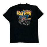Fruit Of The Loom Single Stitch T-Shirt - Large Black Cotton