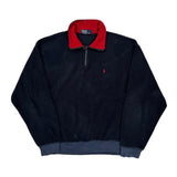Polo By Ralph Lauren Fleece 1/4 Zip - Large Navy Cotton