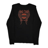 Harley Davidson Graphic Long Sleeve T-Shirt - Large Black Cotton