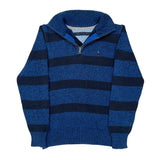 Age 10-11 Tommy Hilfiger 1/4 Zip - Medium Blue Cotton Blend