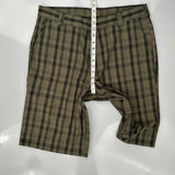 Dickies Checked Chino Shorts - 36W 11L Black Cotton Blend