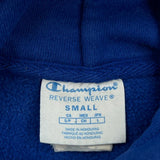 Reverse Weave Champion Hoodie - Small Blue Cotton