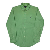 Ralph Lauren Striped Shirt - Medium Green Cotton