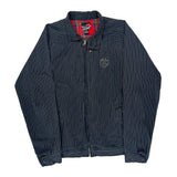 Quiksilver Striped Harrington Jacket - Medium Black Cotton