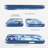 Clear Blue Chrome iPhone 17 Case With True Blue Ridge (MagSafe included)