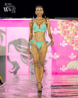 Isla Silk Bikini Top – Mint Palm