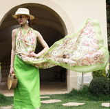 Anyyou 100% Mulberry Silk Avocado Green Scarf Women Luxury Long Shawl – Beach Wear, Swimwear Cover Up, Pashmina Foulard Fashion Accessory