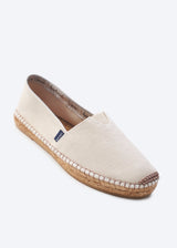 Barceloneta Beige Canvas Slip On Women Flats