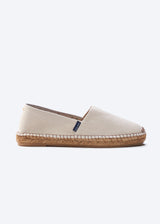 Barceloneta Beige Canvas Slip On Women Espadrille Flat