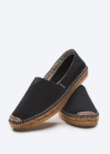 Barceloneta Black Canvas Slip On Women's Espadrille Flats
