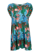 Bat Sleeve Dress in Paint Swirl Print