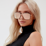 Bella -Tangle Free- Rose Gold Oversized Squared Aviators