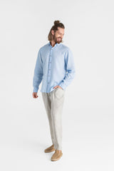Men's linen shirt Nevada - Sky Blue